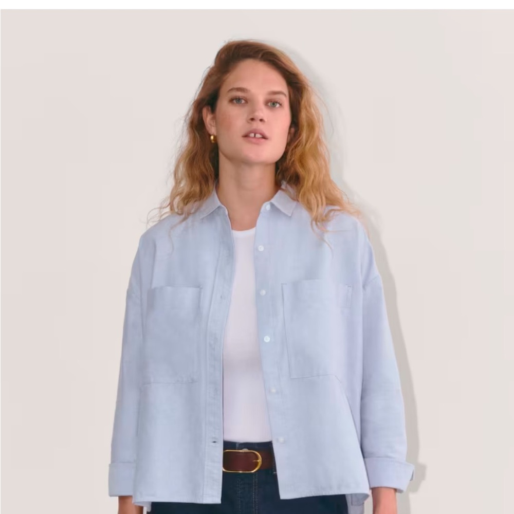 Everlane boxy Oxford Light Blue Button-Up Shirt